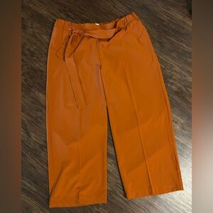 Calvin Klein Elastic Waist Trousers in Rust Orange